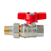KOER EXTREME KE.227-15 - 1/2" Кран з американкою, ручка "метелик" червона (56 шт/ящ, 14шт/уп)