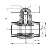 KOER PPR К0181 Кран 20 кульовий метелик