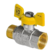 KOER KR.218.G - 3/4" FM Кран кульовий ГШМ YELLOW, ручка "метелик" жовта (56 шт/ящ, 14шт/уп)