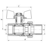 KOER 227 W - 3/4 WHITE Кран  американка прямий (10шт)