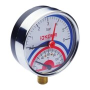 KOER KR.821 RТермо-Манометер радіальний 1/4* 1/2  (0-6 бар) D=80mm 1/2