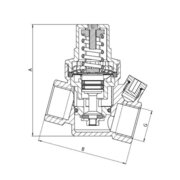 KOER KR. 1253 "3/4" Редуктор тиску з виходом для манометр