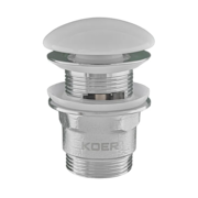 KOER PW-03-11 1 1/4' Донний клапан для умивальника з переливом (кнопка) (Біла