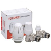 KOER SET-11 - 1/2x1/2 Комп для підключ. радіатор. термог. Кутовий з резинкою ( Коробка)