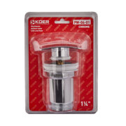 KOER PW-04-01 1 1/4'' Донний клапан для умивальника з переливом  (кнопка) (Колір хром
