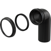 AlcaPlast M908 - 90х90° Коліно для інсталяції (Чорне)