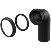 AlcaPlast M908 - 90х90° Коліно для інсталяції (Чорне)