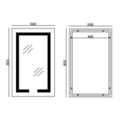MIXXUS HARD MR06-50x80 Дзеркало (часи, LED-підсвічування, антизапотівання)