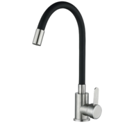 MIXXUS FAN-011 REFLECTOR BLACK (нерж. сталь) Змішувач для кухні з чорним гнучким виливом
