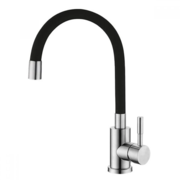 MIXXUS SUS-011 CHROME REFLECTOR BLACK Зміш. для кухні з силік. вил. з нерж. сталі (вил.чорний)