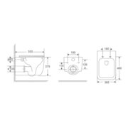 MIXXUS PREMIUM DIVERSE-0101-T1 Унітаз підвісний 530x365x373mm, система змиву TORNADO 1.0 (1 шт/ящ)