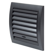 Решітка ND10RA пластикова, 148x153mm, O100mm, регульована, антрацит