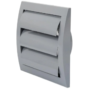 Решітка ND10ZP пластикова, 148x153mm, O100mm, з жалюзі, сіра