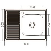 ZERIX Z8050R-06-160E (SATIN) Права Накладна Мийка кухонню (10 шт/ящ)