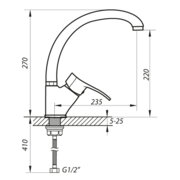 ZERIX DYU 135 Змішувач для Кухні