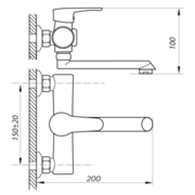 ZERIX PUD3 045 Змішувач для ванни