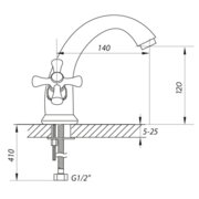 ZERIX JAP 722 Умиваль. литий носик