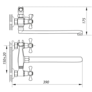 ZERIX D5Q 722 Змішувач для ванни