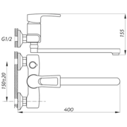 ZERIX JLB 135 Змішувач для ванни