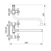 ZERIX DMX 605  RUBBER Змішувач для ванни