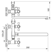 ZERIX DML 827 Змішувач для ванни