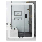 GRUNVEL S500700 - 03, Дзеркало прямокутне з фронт. підсвіч. шир. 3 см, протизапотівання, 500*700
