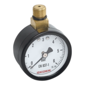 KOER KM.630R 1/4'' Манометр радіальний (D=50мм 0-6 bar, різьба зверху корпусу)