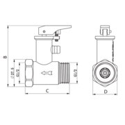 KOER KR.1046.K - 1/2” 6BAR Запобіжний клапан для бойлера (з ручкою)