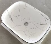 MIXXUS PREMIUM DIVERSE-0112 MARBLE-BLACK Раковина накладна 455х325х135mm (1 шт/ящ)