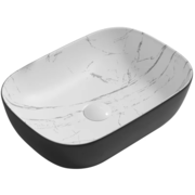 MIXXUS PREMIUM DIVERSE-0112 MARBLE-BLACK Раковина накладна 455х325х135mm (1 шт/ящ)