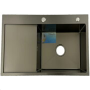 KRAFT Мийка Handmade HS7848 - В BR DECOR Права 780*480*230+корзина  Чорна