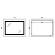 MIXXUS TALL MR08-80x60-REVERSE Дзеркало з LED Touch, Anti-fog, димером, рег. яскр. (5 шт/ящ)