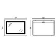 MIXXUS WARM MR02-80x60-CASE Дзеркало з LED Touch, Anti-fog, димером, рег. яскр., годинником(5 шт/ящ)