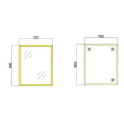ZERIX FONTE MRZ09-700x850-REVERSE GOLD Дзеркало настінне прямокутне в золотій рамі (10 шт/ящ)