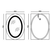MIXXUS PLAIN MV03-50x70 Дзеркало з LED Touch, Anti-fog, димером, рег. яскр. (5 шт/ящ)