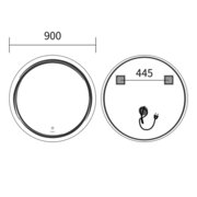 MIXXUS PREMIUM WAVE MC04-90 Дзеркало (LED Touch, Anti-fog, димер (3-6,5kK)) (5 шт/ящ)