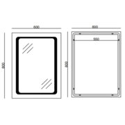 MIXXUS TWEE MR09-80x60-REVERSE Дзеркало з LED Touch, Anti-fog, димером, рег. яскр. (5 шт/ящ)
