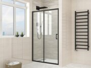 MIXXUS PREMIUM DIVERSE SD01-100*185-TR BLACK Двері в нішу,прозоре скло 5 мм(1ш/ящ)