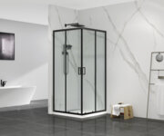 MIXXUS PREMIUM DIVERSE SC02-90x90x195-TR BLACK Душова кабіна без піддону прозоре скло 5мм (1 шт/ящ)