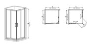 MIXXUS PREMIUM DIVERSE SC02-90x90x195-TR BLACK Душова кабіна без піддону прозоре скло 5мм (1 шт/ящ)