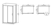 MIXXUS PREMIUM DIVERSE SC03-100x80x195-TR BLACK Душова кабіна без піддону прозоре скло 6мм