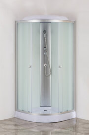 MIXXUS STRONG SB02-90x90x215-FB SATIN (в 3 ящ) Бокс душ. без гідром. з низ. піддоном матове скло 4мм