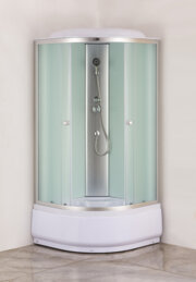 MIXXUS STRONG SB01-90x90x215-FB SATIN (в 3 ящ) Бокс душ. без гідром. з вис. піддоном матове скло 4мм