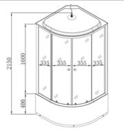 MIXXUS STRONG SBH01-90x90x215-GR SATIN (в 4 ящ) Бокс душ. з гідром. з вис.піддон. сіре тон. скло 4мм