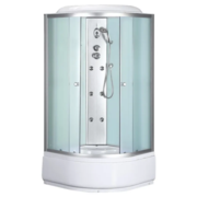MIXXUS STRONG SBH01-90x90x215-GR SATIN (в 4 ящ) Бокс душ. з гідром. з вис.піддон. сіре тон. скло 4мм