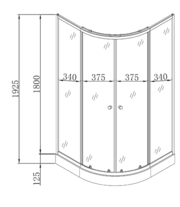 MIXXUS PLAIN SCT02-90x90x195-FB SATIN (в 2 ящ) Душова кабіна з низьким піддоном матове скло 4мм