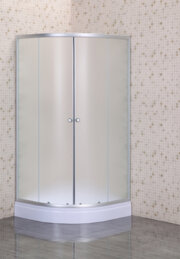 MIXXUS PLAIN SCT02-90x90x195-FB SATIN (в 2 ящ) Душова кабіна з низьким піддоном матове скло 4мм