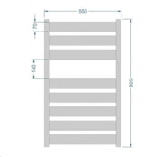 HEIZUNG Рушникосушка Квадратна WP 880 * 550  8//55  Біла