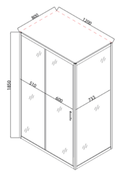 MIXXUS HARD SC01-120x80x185-TR CHROME Душова кабіна без піддону прозоре скло 5мм