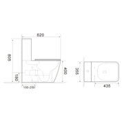 MIXXUS QUADRO-0404-T1 (компл.в 2 ящ) Унітаз-компакт 660х360х820mm, система змиву TORNADO 1.0